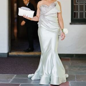 custom beaded formal maxi gown, wedding guest MOB MOG PROM